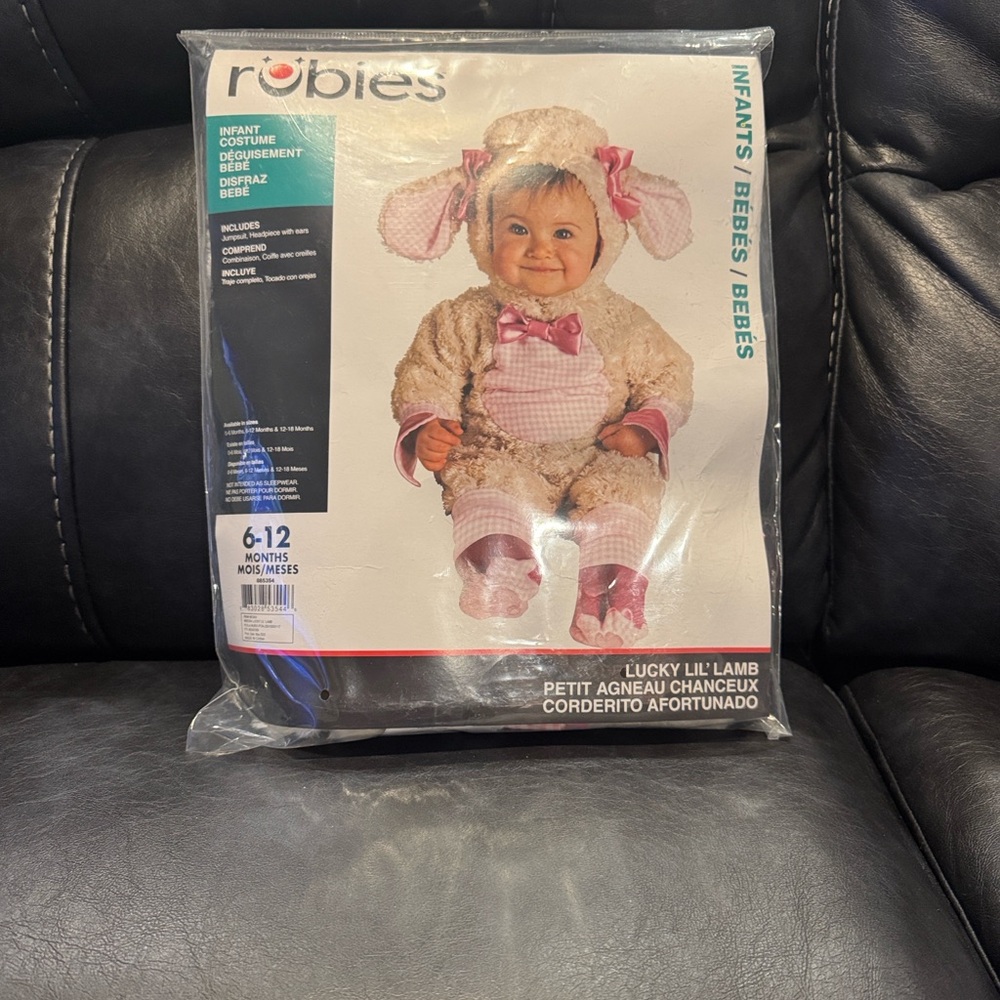 Rubies Infant Lamb Costume with Pink Accents. Size 6-12 months. NWT